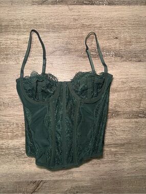 Urban Outfitters Dark Green Lace Top